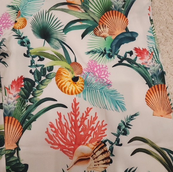 Boston Proper Tropical Floral Palazzo Pants Size M Lined NWOT - Picture 6 of 7